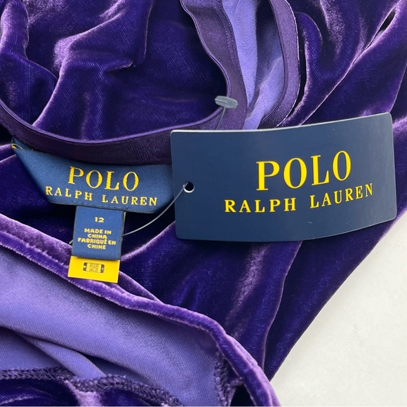 Polo Ralph Lauren Purple Velvet Womens‎ 12 Midi to Maxi Skirt Pull-On NEW *FLAW - Picture 2 of 11